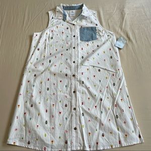 Disney dress- White with print- 100% Cotton- Size L